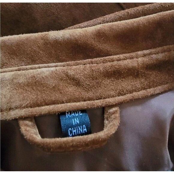 Mens Vtg Brown 100% Leather Button-Up Jacket With Lining & Inside Pocket - Picture 11 of 11